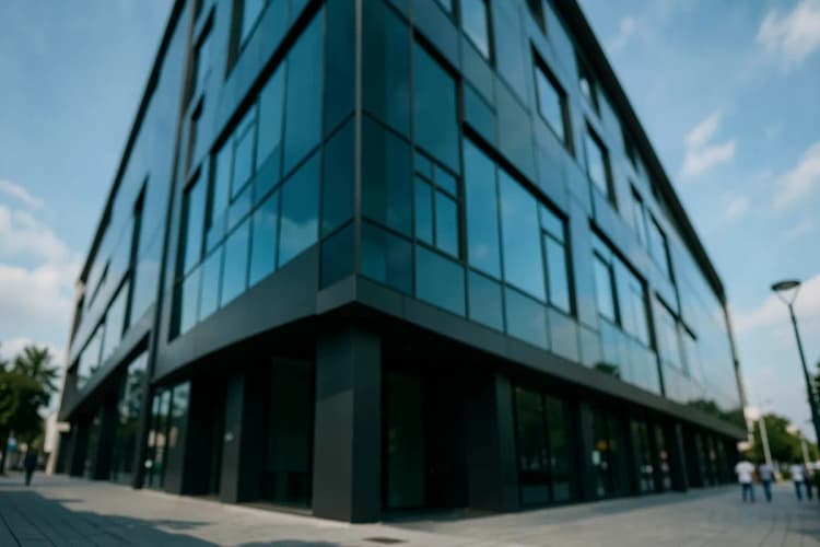 agência imobiliária em frente a um prédio comercial