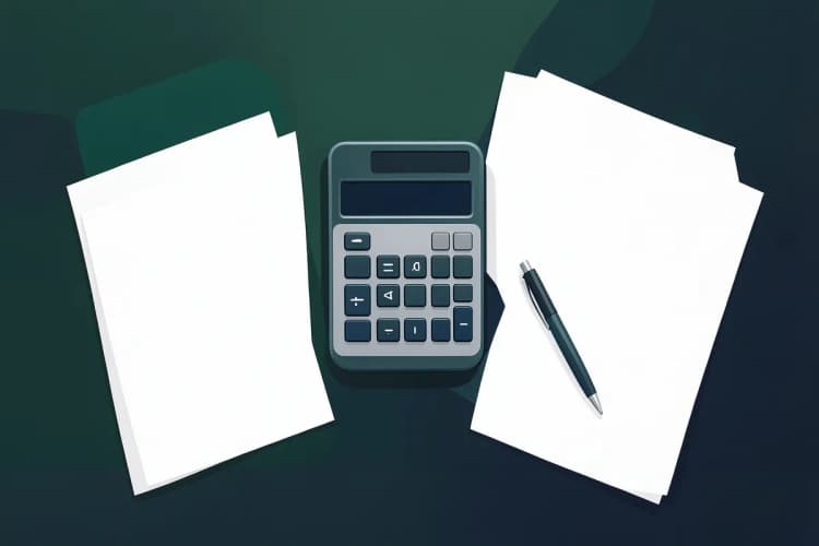 calculadora e documentos sobre mesa, financiamento caixa