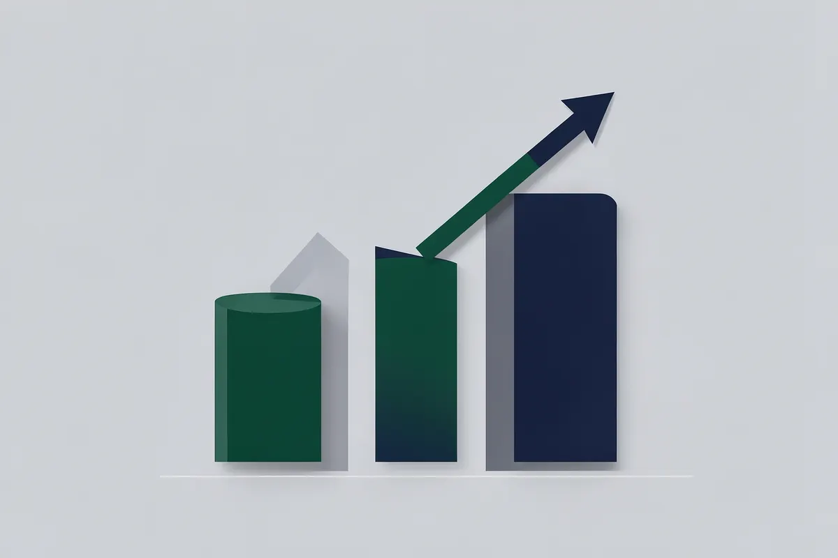 Um gráfico de barras mostrando a evolução das taxas de juros ao longo do tempo, com setas indicando aumento e diminuição.