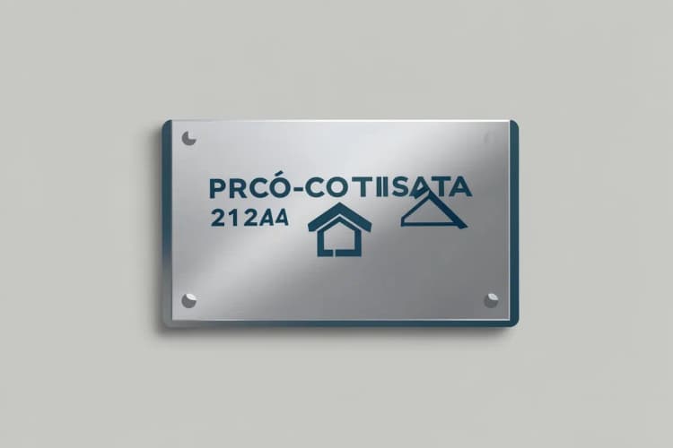 Uma placa de metal com a sigla "PRÓ-COTISTA" e um símbolo de casa, indicando taxas especiais.